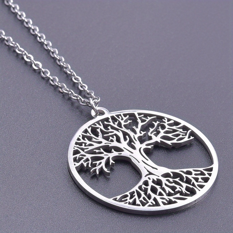 Stainless steel tree hot sale of life necklace