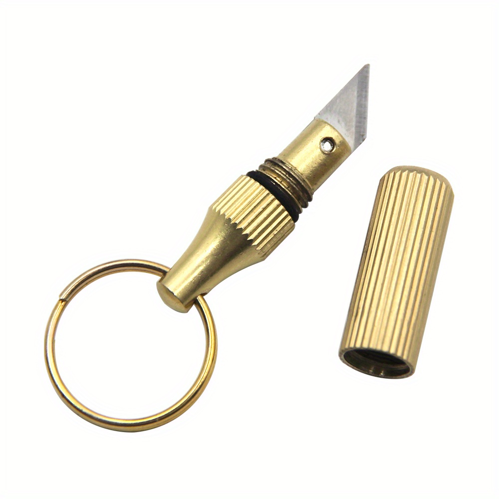 Mini Magnetic Knife Keychain Bronze Key Chain Ring Edc Box - Temu
