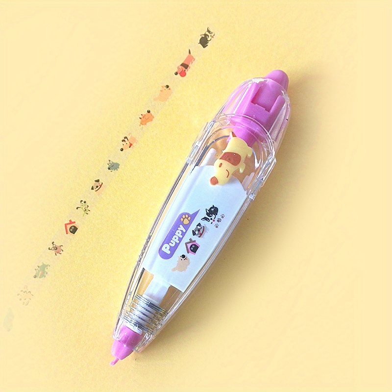 Diy Lace Decoration Tape Pen Cartoon Pattern Lace Correction Tape Diy Pen  Skin Colour Pens Set-pink Heart