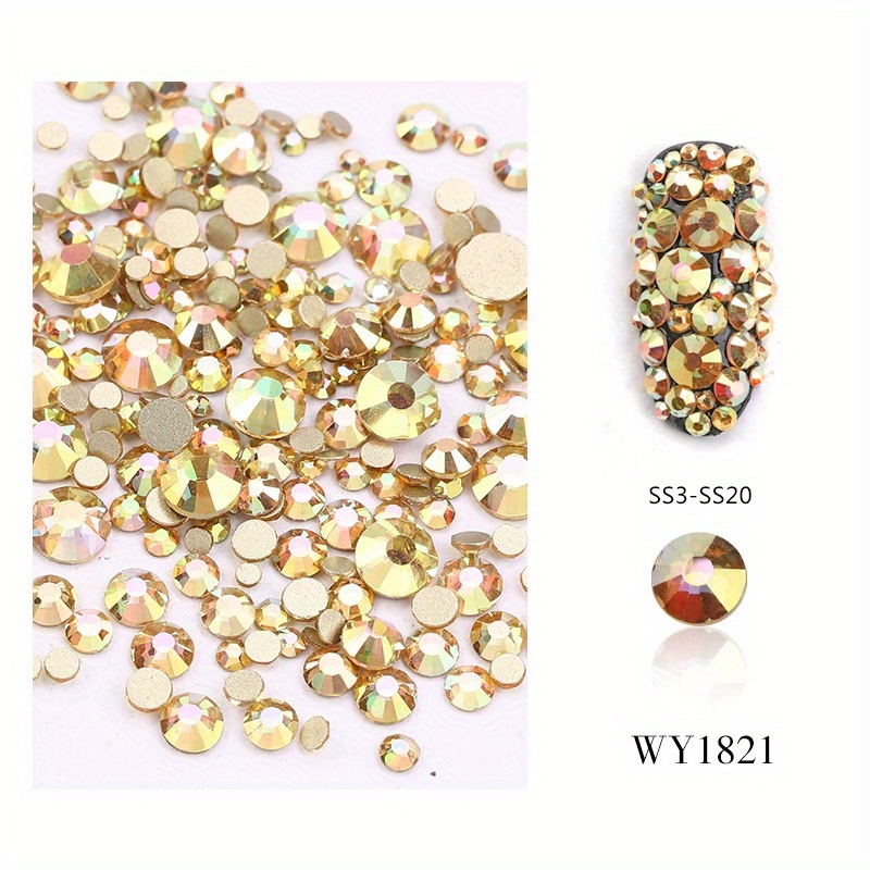1440pcs Iridescent Rhinestones Crafts Nails Jewelry DIY Projects