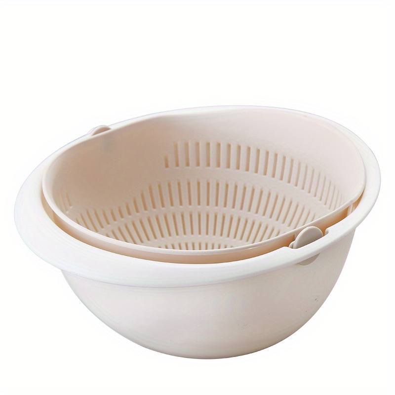 Colander Basket Double Layer Drain Basket Plastic Rotatable - Temu