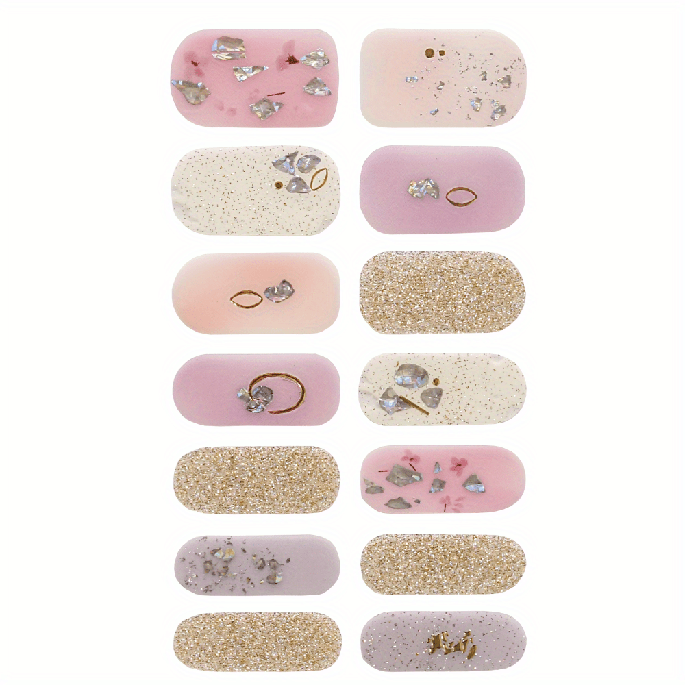 Full Wrap Nail Polish Stickers Self Adhesive Glitter - Temu Australia