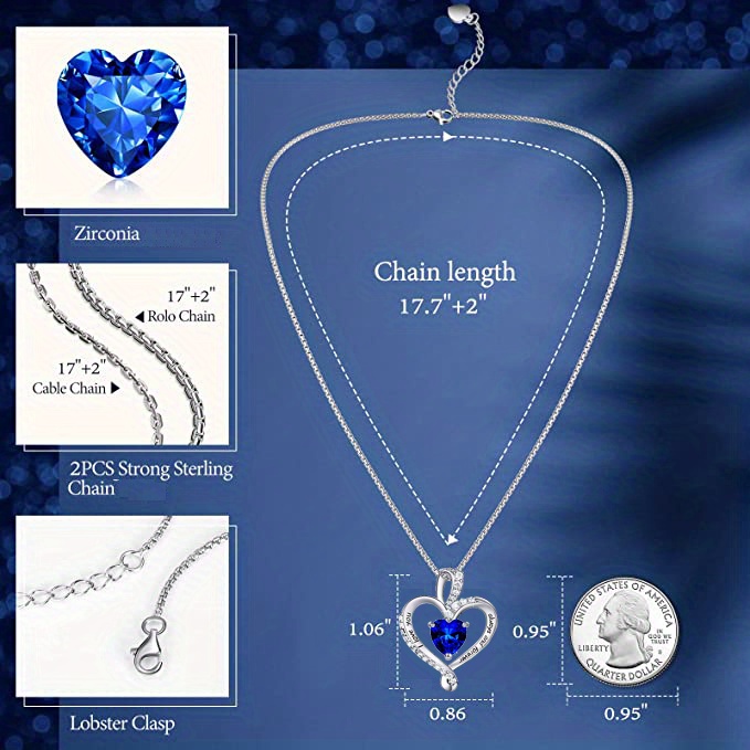 12 Birthstone Pendant Necklace Valentine's Day Gift - Temu