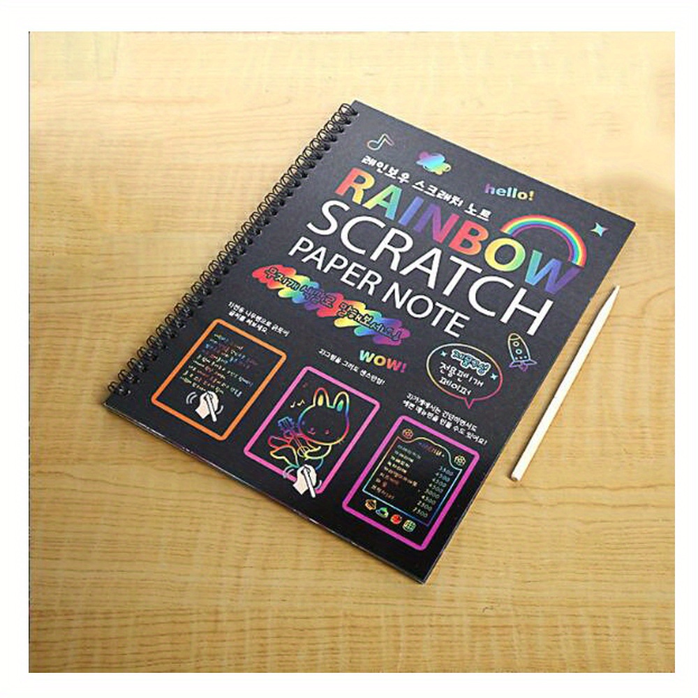 Scratch Book Magic Doodle Scratch Art Activity 2 Scratch books (20 Pages)  with 2 Wooden Stylus