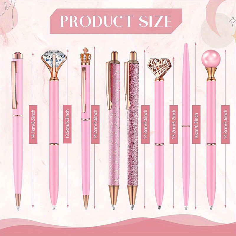 UPIHO 10Pcs Rose Gold Ballpoint Pen Set Cute Pens for Women Cute Office  Suppl
