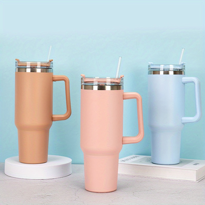 1pc 710ml Stainless Steel Straw Cup With Big Hole Lid Pearl Milk Tea Cup  Large Capacity Insulated Water Bottle