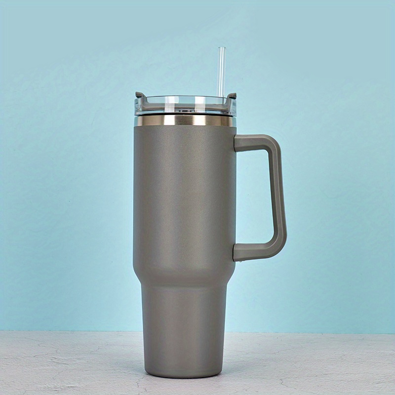 Travel Coffee Mugs with Handle, Lid and Straw, Oversize
