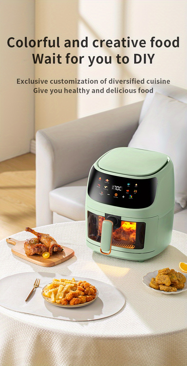 5l 110v visual air fryer household electric hot pot oil free electric fryer automatic large capacity smart french fries machine oven 1400w details 12