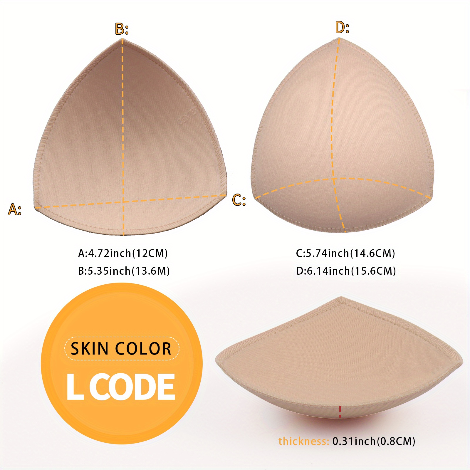 ADD 3 CUP SIZE!SILICONE BREAST FORM BRA ENHANCER INSERTS WITH