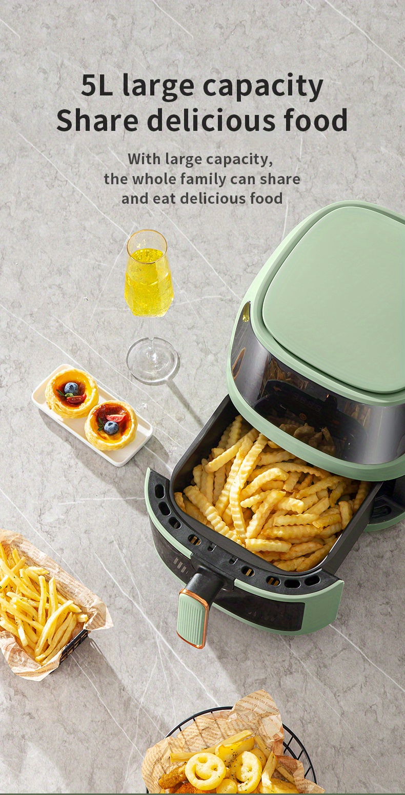 5l 110v visual air fryer household electric hot pot oil free electric fryer automatic large capacity smart french fries machine oven 1400w details 9