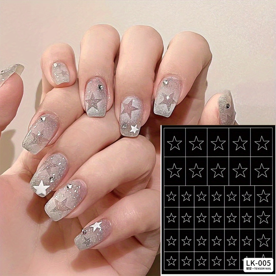Sparkling Selfadhesive Nail Polish Stencil Perfect For Gel Polish