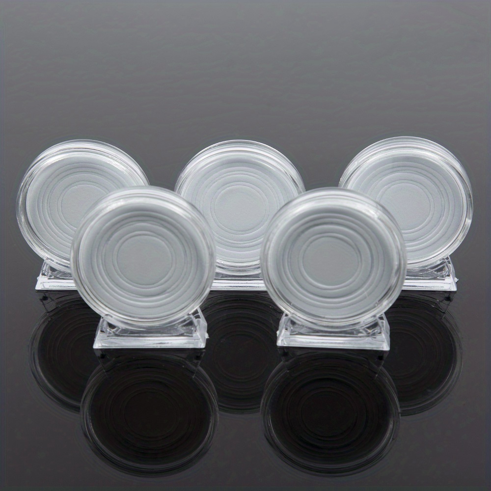 arricraft 100 Pcs Round Coin Box, Clear Round Plastic Coin