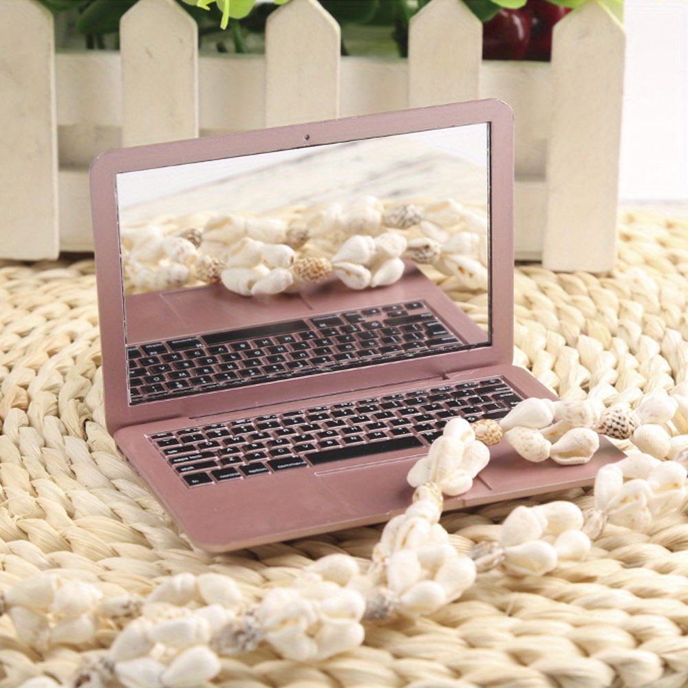 Portable Mini Laptop Design Mirror Compact Creative Makeup Temu