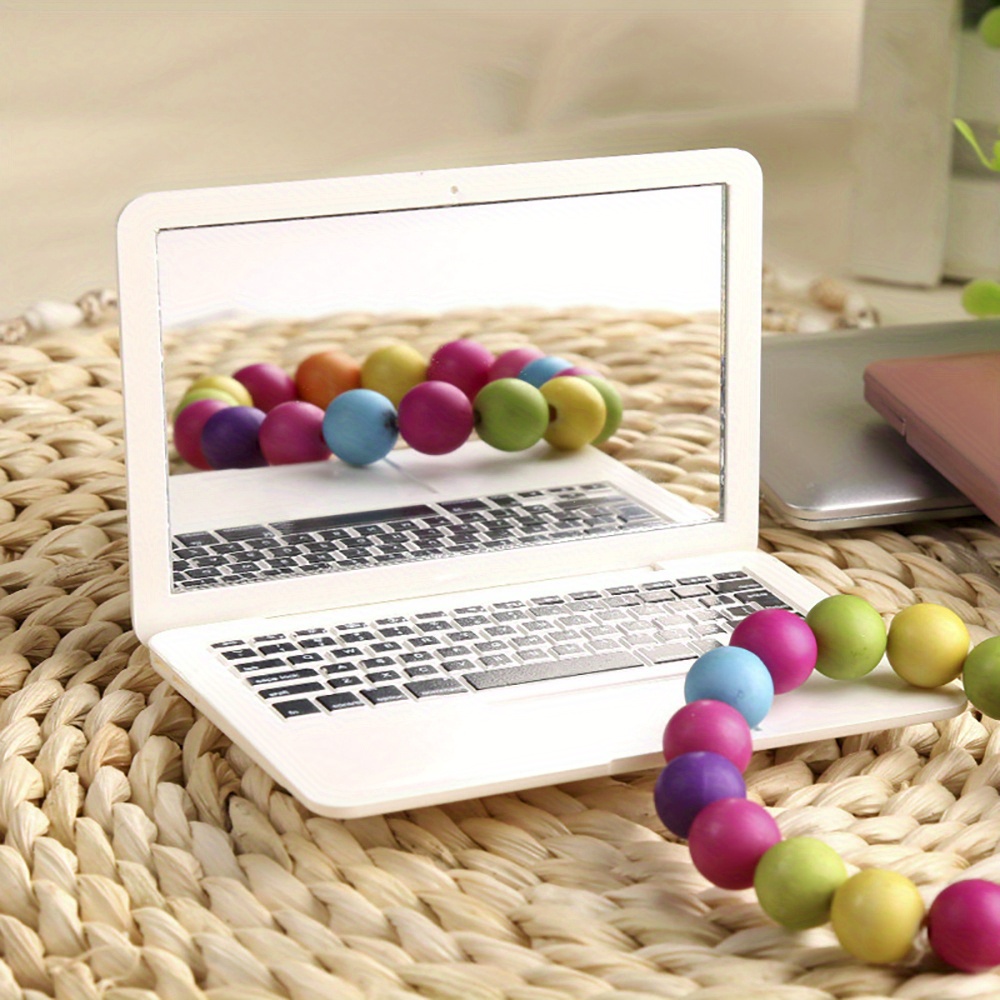 Portable Mini Laptop Design Mirror Compact Creative Makeup Temu