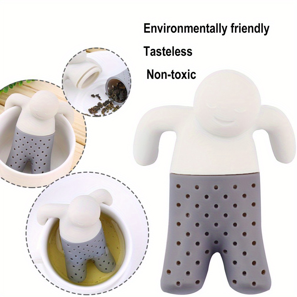 Food Grade Silicone Tea Strainer Mr.tea Tea Mister Man Shape - Temu