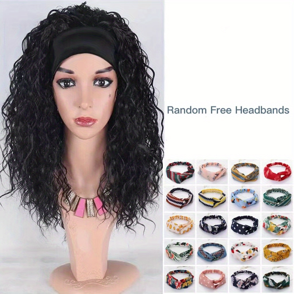 Headband Wig Water Wave Headband Wigs For Women Curly Wave Temu