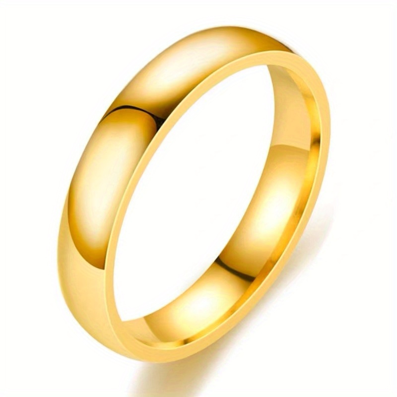 Wide Glossy Circle Ring Titanium Steel Pair Ring