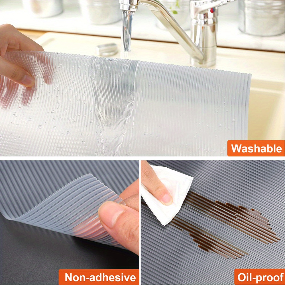 Antswish shelf liner silicone shelf liners for kitchen cabinets  non-adhesive non-slip waterproof cabinet liner