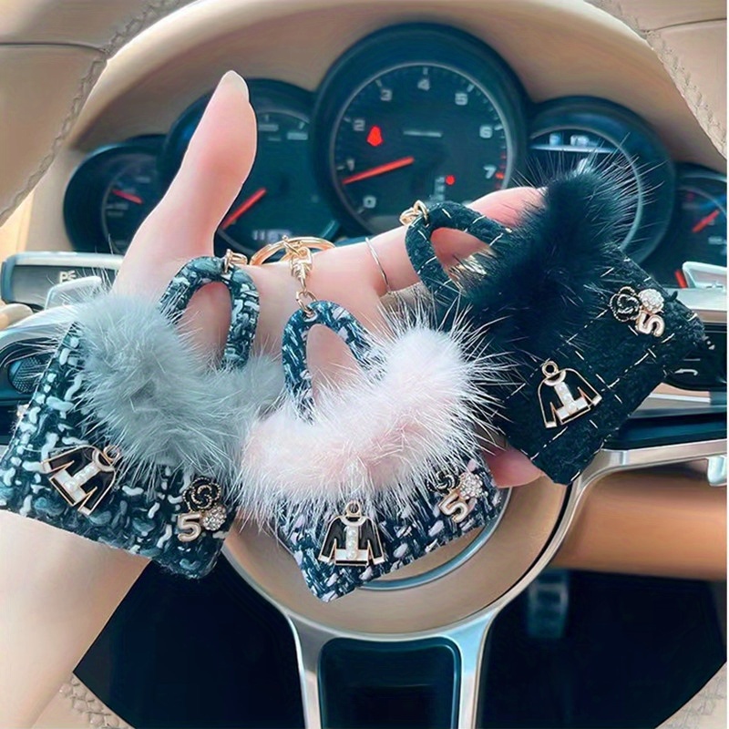 Cute Fur Bag Keychain - Stylish Handbag Purse Pendant Accessory - Temu