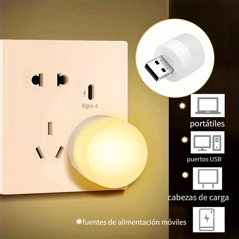 2/3/5pcs Mini Usb Light Bulb Pequeña Luz Nocturna Diseño - Temu