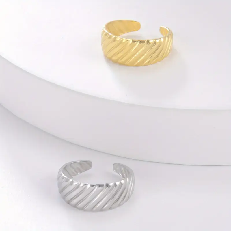 Vintage Cuff Ring 18k Gold Plated Stainless Steel Anti - Temu Australia