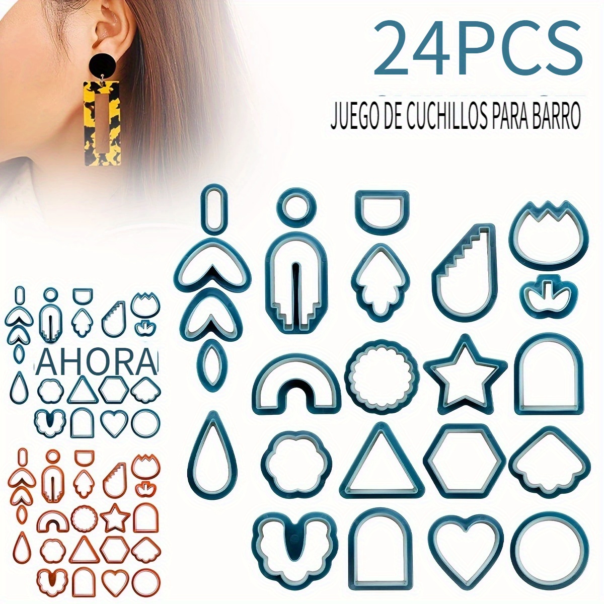 Cortadores de arcilla polimérica para la fabricación de aretes Suministros  Arcilla polimérica para la fabricación de joyas