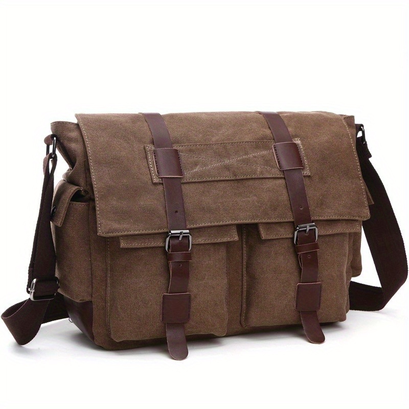 TEMU Bolso De Mensajero Informal Para Hombre, De Viaje Para Orzuelo De Motocicleta, De Lona Retro, De Herramientas Duradero Y Resistente Al Desgaste