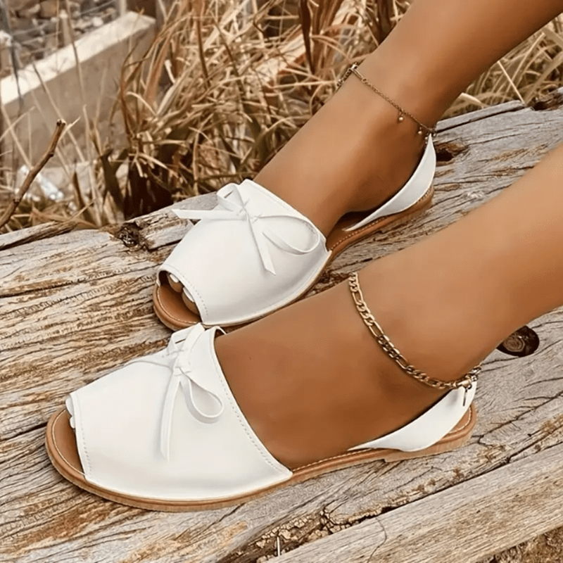 White Ladies Flat Designer Sandal