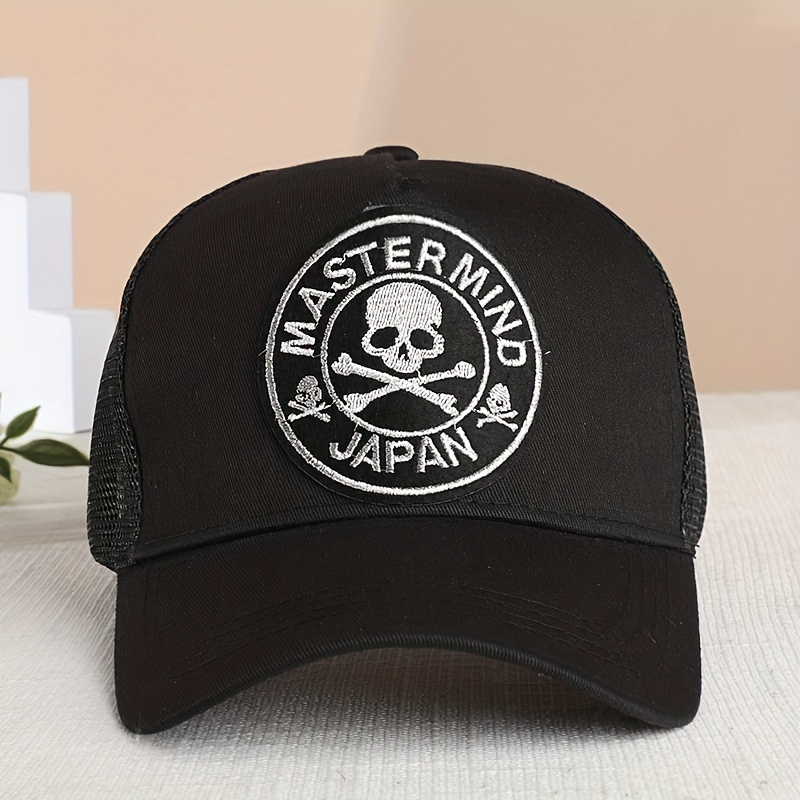 

Skull Embroidery Baseball Cap Outdoor Casual Sunshade Sunscreen Hat Mesh Breathable Peaked Cap