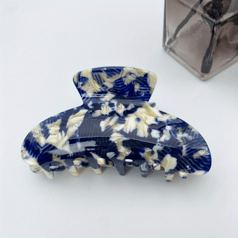 1pc Acetate Half-moon Hair Claw, Minimalist Acetate Shark Clip For Casual Attire