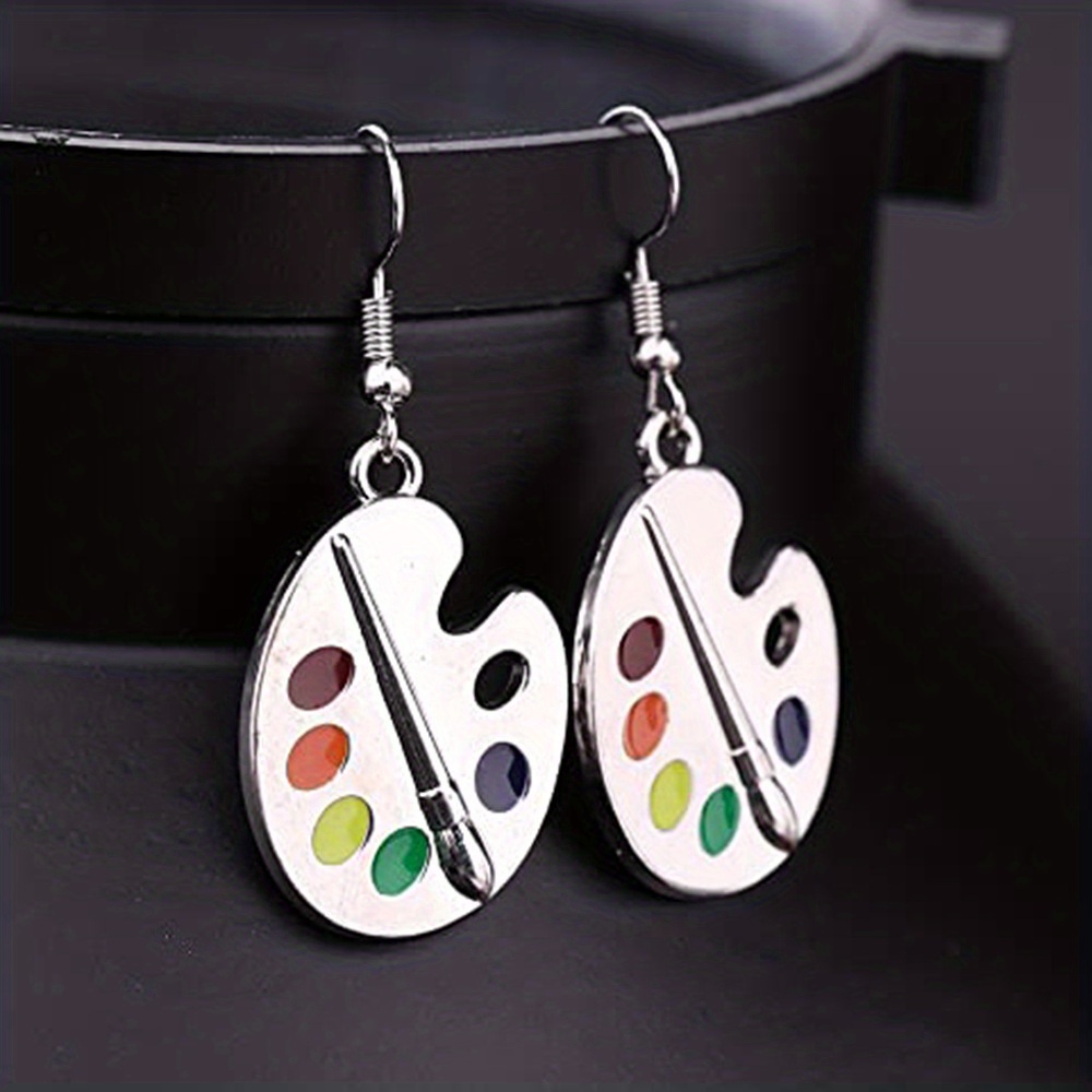 Color Palette Hook Earrings For Funny Cute Wear Personality Accessories