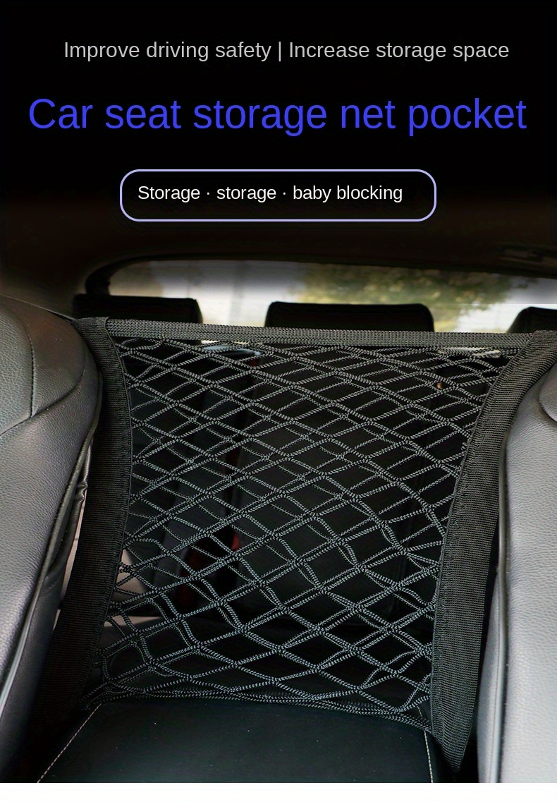 Car Net Pocket Seat Storage Stretch Net Pocket Car Storage Temu