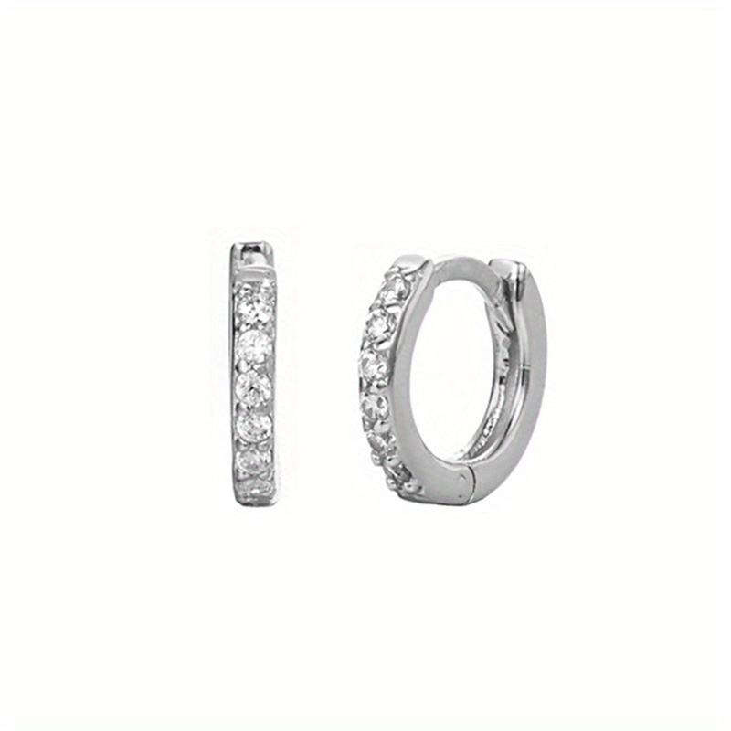 Men's Tiny Cubic Zirconia Huggie Hoop Earrings