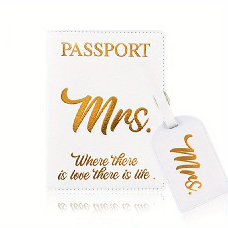 Mr. & Mrs. Luggage Tags + Passport Holder
