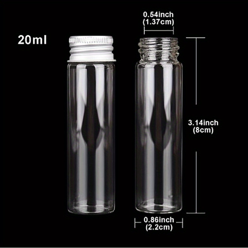 Reusable Clear Glass Bottles With Lids For Liquids, Mini Glass Juice Jars  With , For Potion, Ginger Shots, Oils, With Funnels, Waterproof Stickers  And Brush,, Kitchen Supplies - Temu