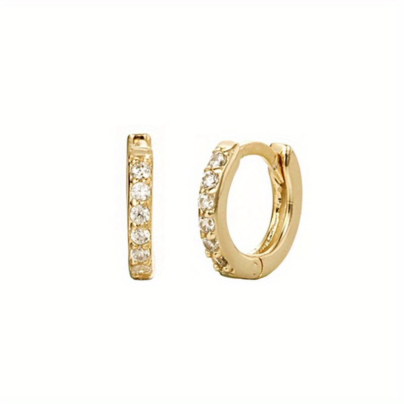 Men's Tiny Cubic Zirconia Huggie Hoop Earrings