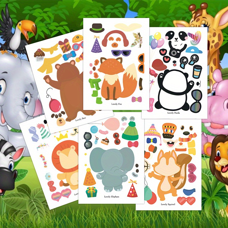 Chengu 40 Sheets Zoo Animal Stickers Animal Face Stickers Make-an-Animal  Stickers for Party Favors, Crafts Supplies price in UAE,  UAE