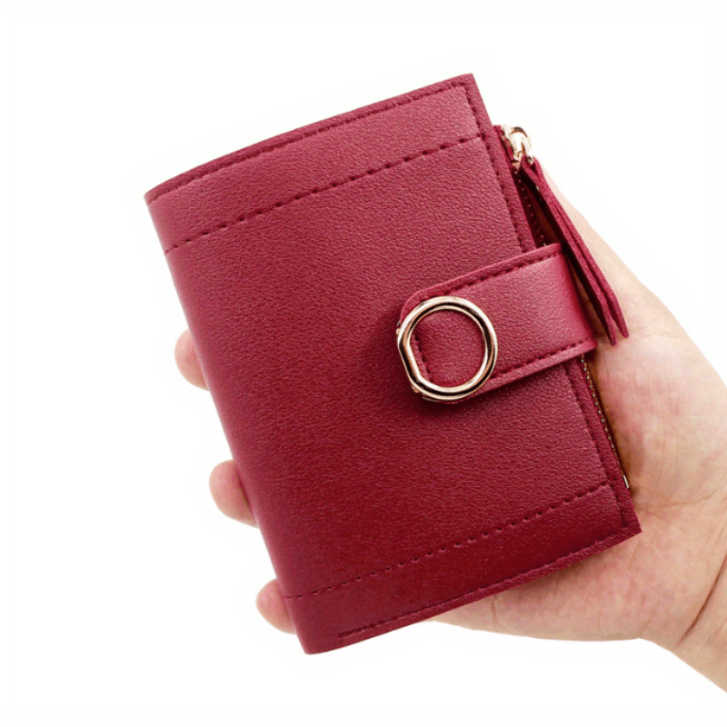 Fashion Solid Color Women's Wallet Short Coin Purse Female