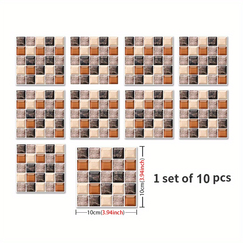 Image of 1 Set Space-themed Vinyl Wall Art Print, Patterned Square Self-adhesive Tile Stickers, Waterproof Non-slip Anti-scratch For Bathroom, Bedroom, Kitchen, Living Room, Indoor Use - Orientation