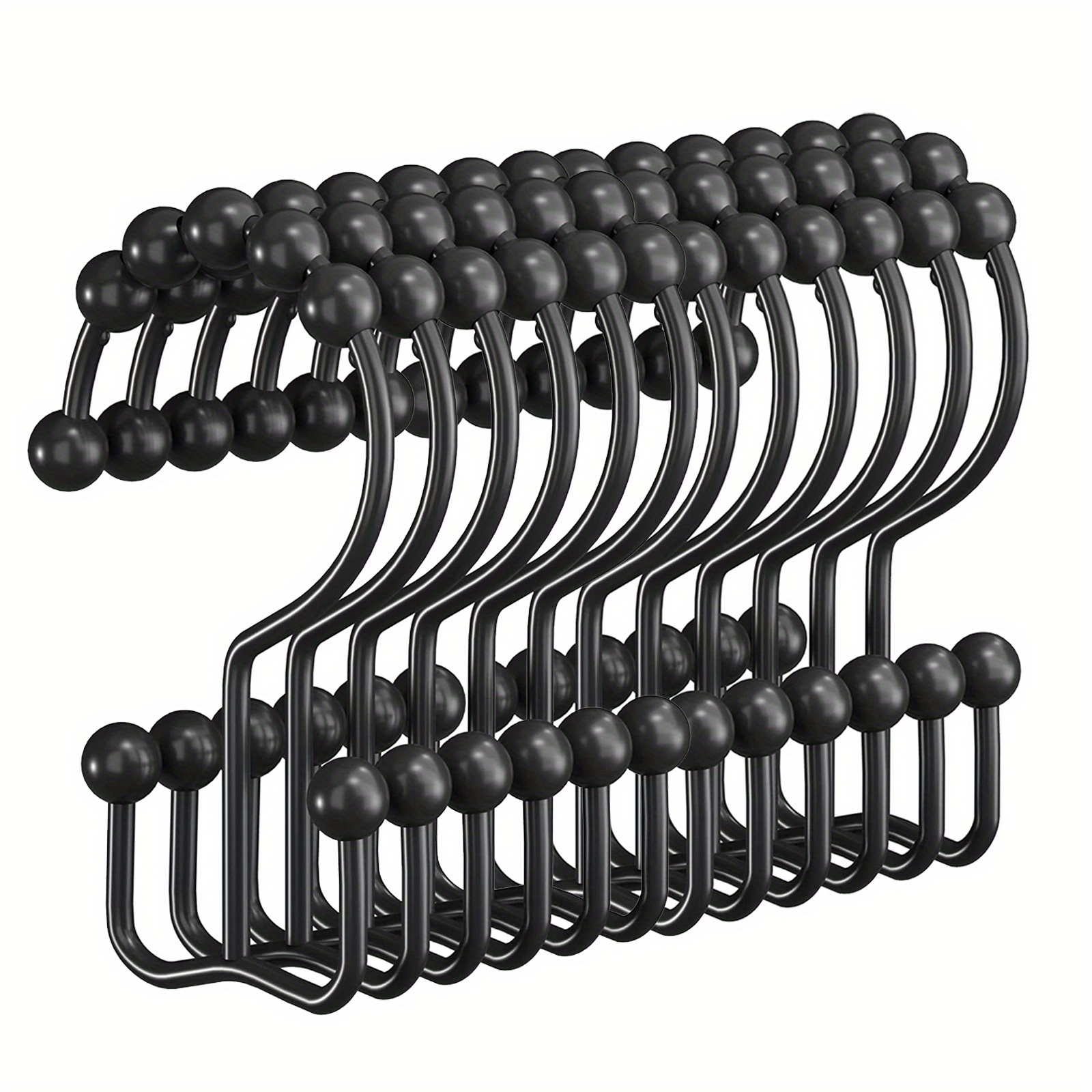 Plastic & Metal Shower Rings for Curtain Bathroom Shower (50pcs)