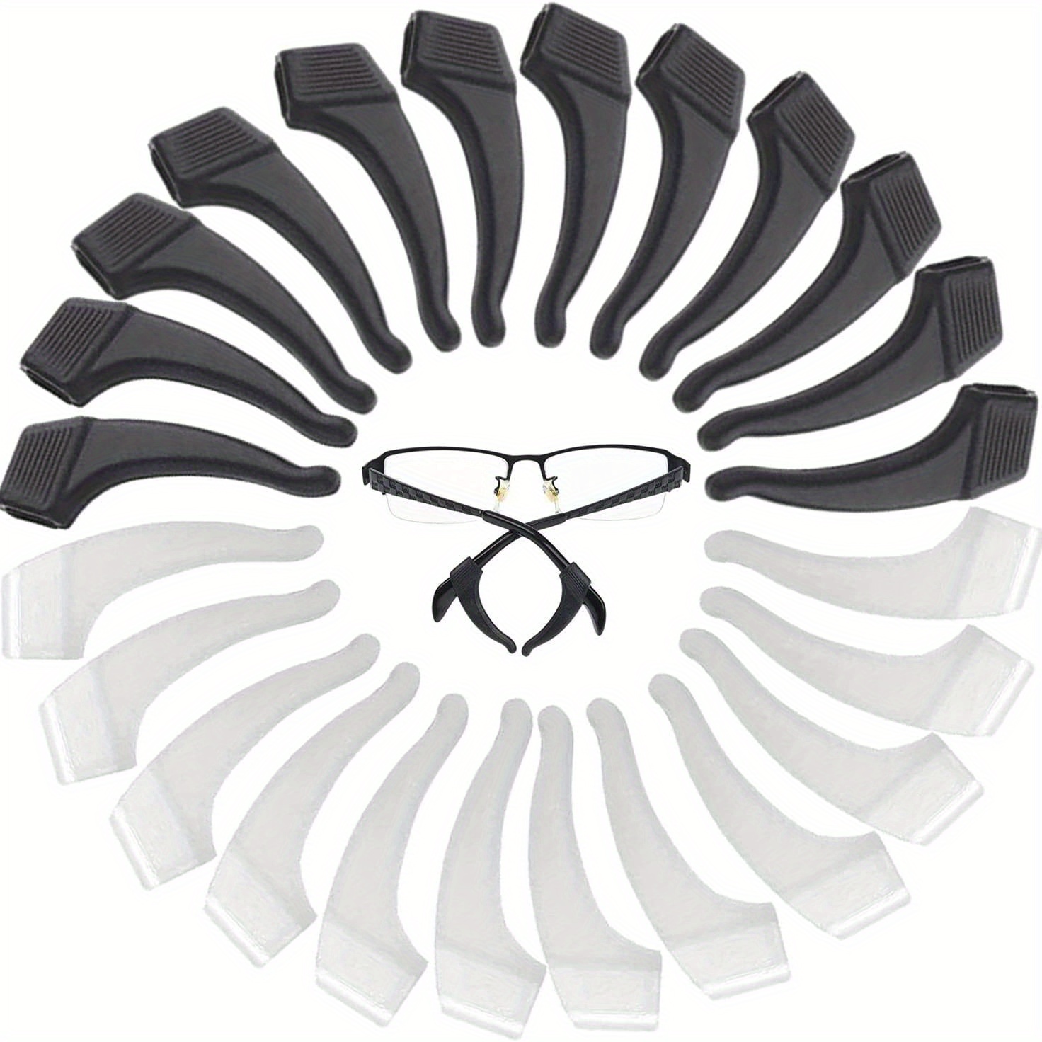 Silicone Eye Glasses Ear Grips Anti slip Black White - Temu