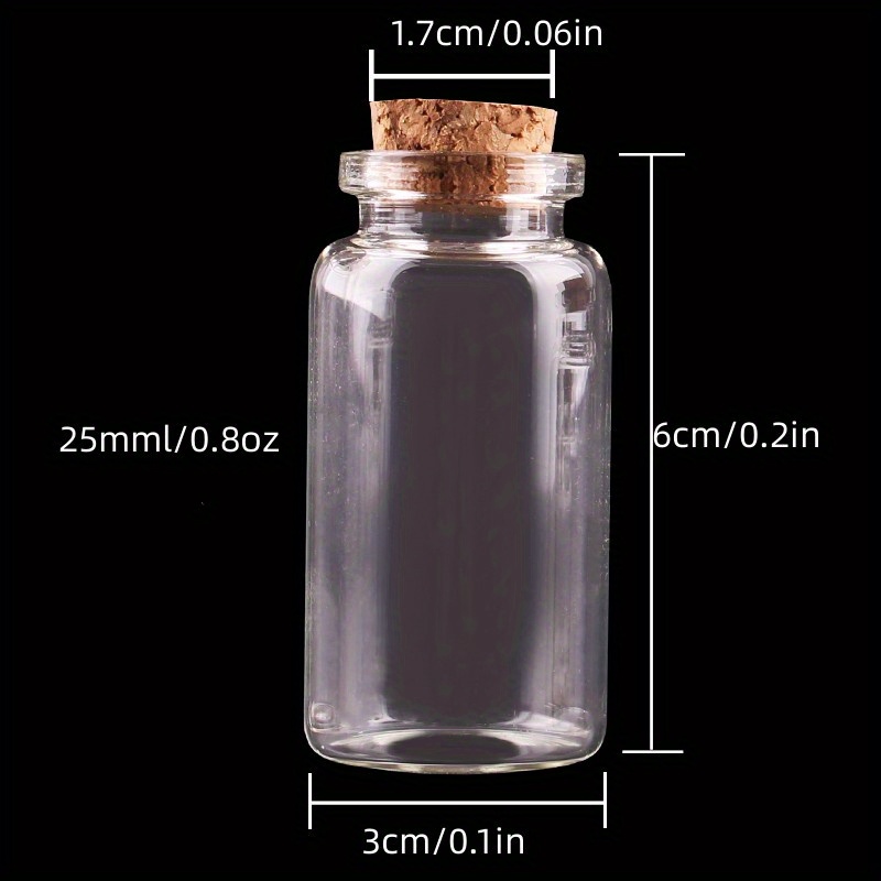 Viales De 1 Ml Botellas De Vidrio Transparente Con Corcho Botella De Vidrio  En Miniatura Con Corcho Frascos De Muestra Vacíos Botellas Pequeñas De  13x24x6 Mm Botellas Lindas Perfectas Para Manualidades De