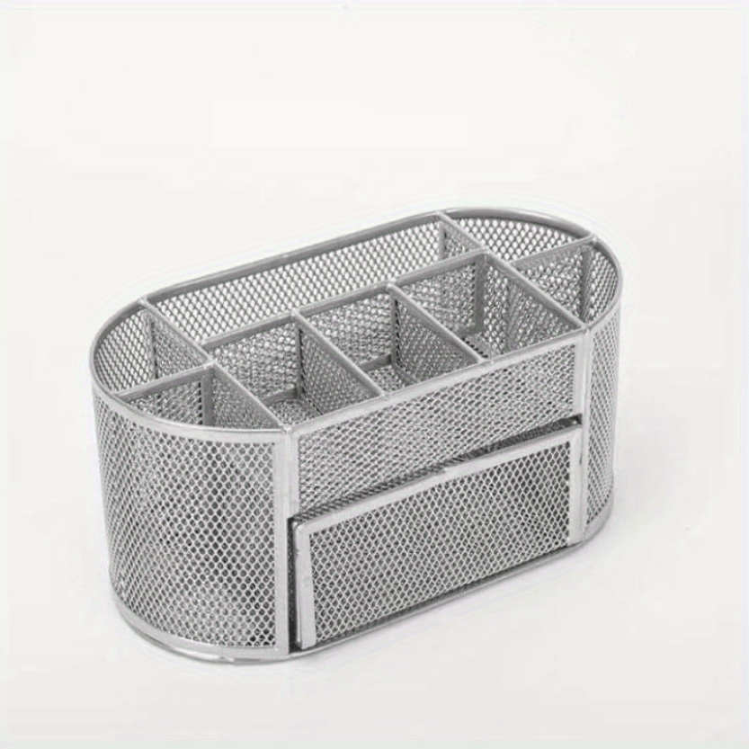 Desk Organizers and Accessories for Women with Drawer, Cute Desk Supplies  and Stationary Oganizer for Home and Office Desk Decor, Metal Mesh Desk