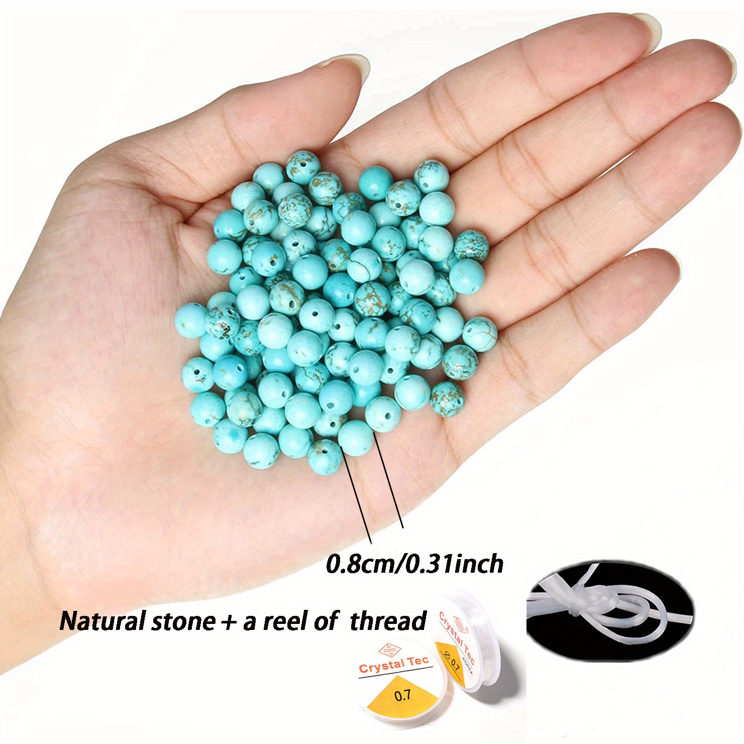 Natural Turquoise Beads Round Gemstone Beads Loose Beads For - Temu