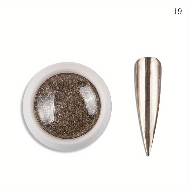 6 Colors Solid Chrome Nail Glitter Powder Set Metallic Mirror Chrome Powder  for Nails, Gold Silver Mutil Colors Palette Nail Pigment Powder Manicure