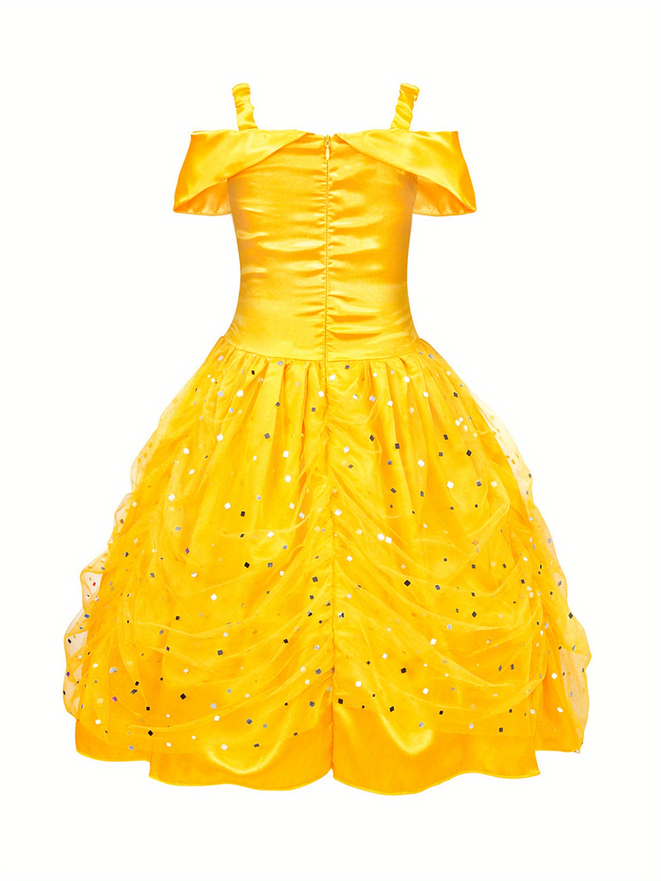 girls princess dress and decorative jewelry necklace ring set costume clothes for birthday party performance gift details 1