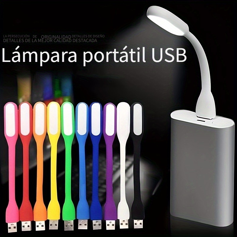 1 mini LED USB flexible, mini lámpara de luz LED USB, luz USB para laptop,  luz de lectura, luz LED alimentada por USB, luz portátil para computadora