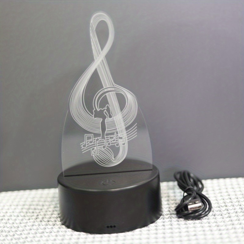 Note De Musique 3D Veilleuse 7 Couleurs Changeantes Illusion