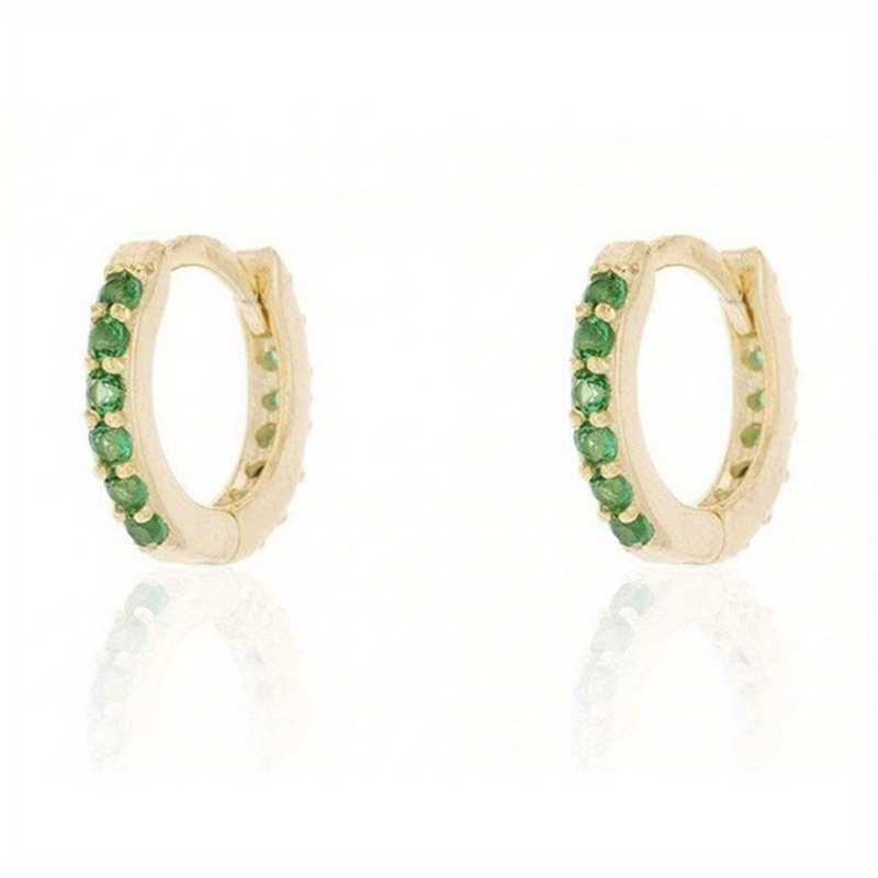 Men's Tiny Cubic Zirconia Huggie Hoop Earrings