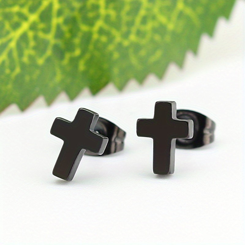Cross Stud Earrings Titanium Steel Delicate Earrings